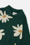 Knitted Sweater Jasper Green - Deux Par Deux
