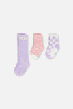 3 Pack Socks - Lavender, Pink and White > Deux Par Deux