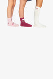 3 Pack Socks - Off White & Pink  > Deux Par Deux