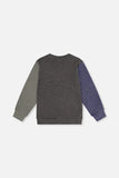 Colourblock Brushed Jersey Beluga Blue Top > Deux Par Deux