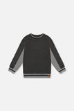 Brushed Rib Jersey Charcoal Mix Top > Deux Par Deux
