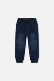French Terry Denim Jogger - Dark Blue - Deux Par Deux