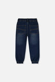 French Terry Denim Jogger - Dark Blue - Deux Par Deux