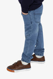 French Terry Denim Jogger - Light Blue - Deux Par Deux