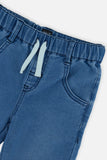 French Terry Denim Jogger - Light Blue - Deux Par Deux