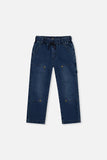 Navy Denim French Terry Pants > Deux Par Deux