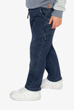 Navy Denim French Terry Pants > Deux Par Deux
