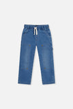 Light Blue Denim French Terry Pants > Deux Par Deux