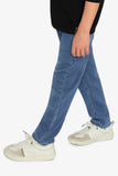 Light Blue Denim French Terry Pants > Deux Par Deux
