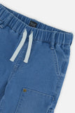 Light Blue Denim French Terry Pants > Deux Par Deux