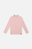 Super Soft Ribbed Silver Pink Mock Neck Top - Deux Par Deux