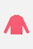 Super Soft Ribbed Azalea Pink Mock Neck Top - Deux Par Deux