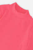 Super Soft Ribbed Azalea Pink Mock Neck Top - Deux Par Deux