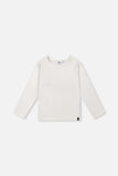 Brushed Ribbed WHITE Crew Neck Top - Deux Par Deux