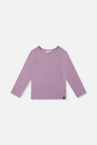 Brushed Ribbed Dusk Mauve Crew Neck Top - Deux Par Deux