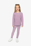 Brushed Ribbed Dusk Mauve Crew Neck Top - Deux Par Deux