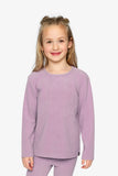 Brushed Ribbed Dusk Mauve Crew Neck Top - Deux Par Deux