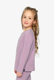 Brushed Ribbed Dusk Mauve Crew Neck Top - Deux Par Deux