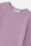 Brushed Ribbed Dusk Mauve Crew Neck Top - Deux Par Deux