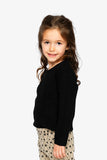 Brushed Ribbed Black-Anthracite Crew Neck Top - Deux Par Deux