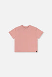 Boxy Coral Blush Jersey T-shirt > Deux Par Deux