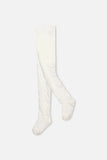 Knit Textured Tights - Off White > Deux Par Deux
