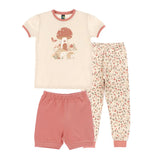Mushroom Three Piece Cotton Pajamas > Nano (with pants & shorts) size 4 & 5