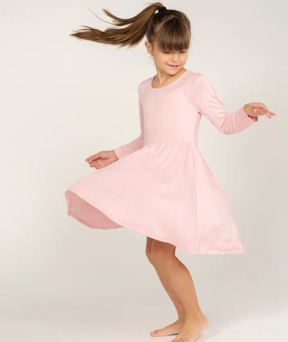 Coral Blush Bamboo Twirl Dress > Silkberry Baby (w/bloomer)