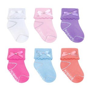 Bow-Tastic Multi Colour - Robeez 6 pack Socks