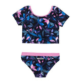 Navy  Floral Two Piece Swimsuit > Nano