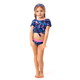 Navy  Floral Two Piece Swimsuit > Nano