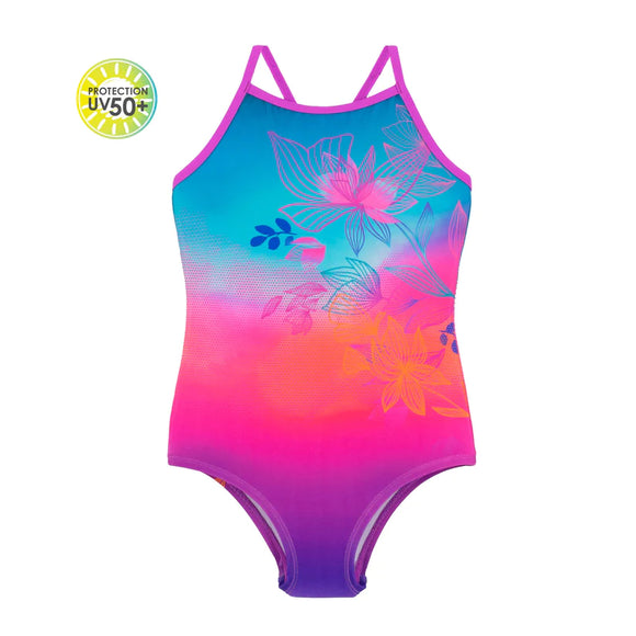 Ombre with Floral One Piece Swimsuit > Nano