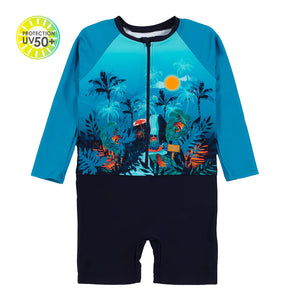 Bright Blue Rashguard Swimsuit > Nano