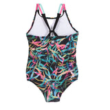 Black and Neon Print One-Piece Swimsuit > Nano