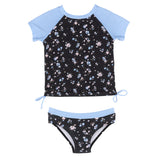 Petite Floral in Black - 2 Piece Tankini Rashguard Swimsuit > Nano