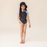 Petite Floral in Black - 2 Piece Tankini Rashguard Swimsuit > Nano