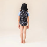 Petite Floral in Black - 2 Piece Tankini Rashguard Swimsuit > Nano