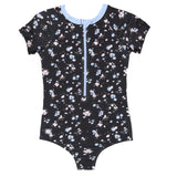 Petite Floral in Black - Rashguard Swimsuit > Nano