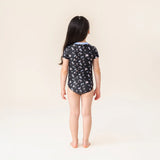 Petite Floral in Black - Rashguard Swimsuit > Nano