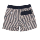 Beige with Black Stripe UV Swim Trunks  > Nano