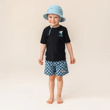 Aqua Green Check UV Swim Trunks  > Nano