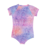 Lilac Kitty Tie Die - Rashguard Swimsuit > Nano ( Cotton Candy)