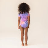 Lilac Kitty Tie Die - Rashguard Swimsuit > Nano ( Cotton Candy)