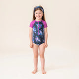 Navy-Purple Rashguard Swimsuit > Nano