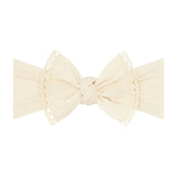 Oatmeal Lace Classic Trimmed Knot Headband > Baby Bling Bows