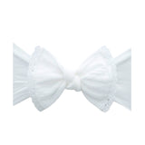 White Lace Classic Trimmed Knot Headband > Baby Bling Bows