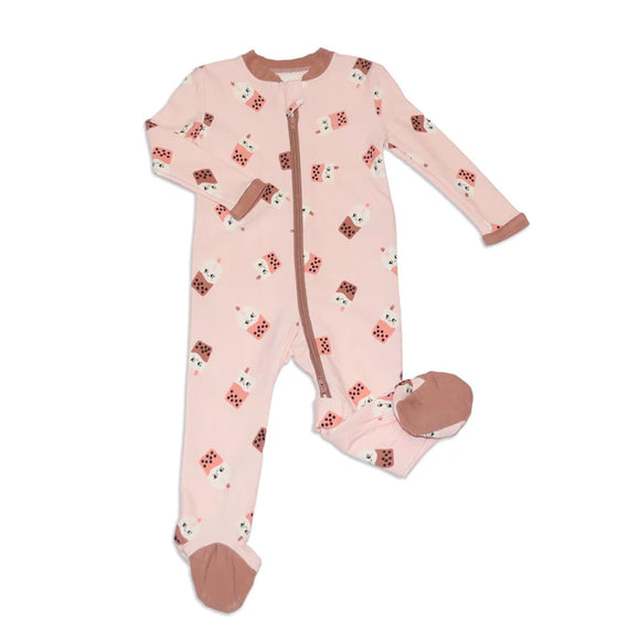 Bubble Tea Bamboo 'Fleece' Footie Sleeper > Silkberry Baby (Cozier)