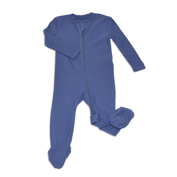 Coastal Blue Bamboo 'Fleece' Footie Sleeper > Silkberry Baby (Cozier)