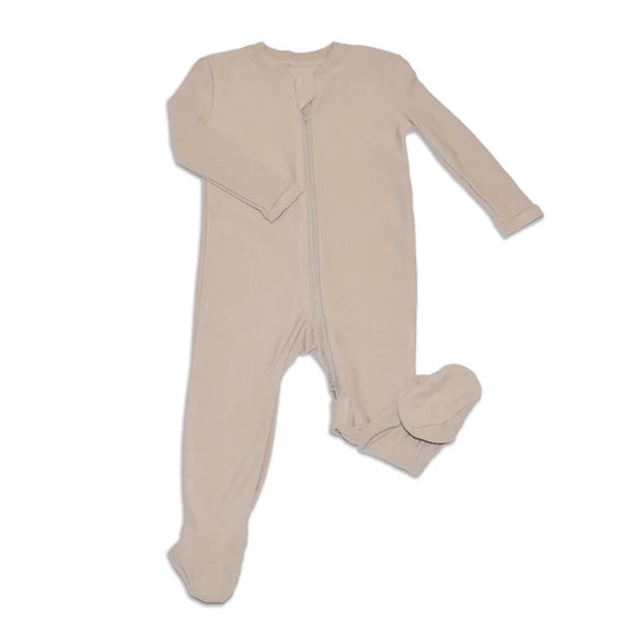Taupe Bamboo 'Fleece' Footie Sleeper > Silkberry Baby (Cozier)