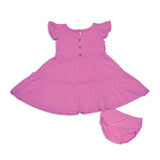 Crocus Flutter Sleeve Tiered Dress > Silkberry Baby w/bloomer